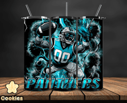 Carolina Panthers Tumbler Wrap Glow, NFL Logo Tumbler Png, NFL Design Png By Cookies-05