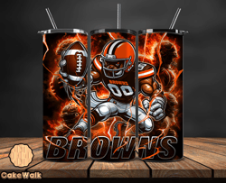 Cleveland Browns Tumbler Wrap Glow, NFL Logo Tumbler Png, NFL Design Png By CakeWalk-08
