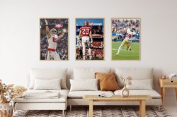 49ers Poster, 49ers Set of 3 Posters, George Kittle Poster, Christian McCaffrey Poster, Deebo Samuel Poster, NFL Poster,