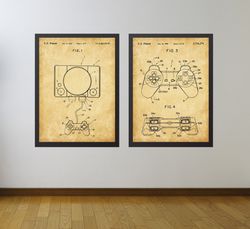 Playstation Patent Set of 2, Video Game Art, Video Game Poster, Playstation, Boys Room Poster, Video Game Wall Art, .jpg