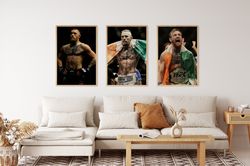 conor mcgregor poster, conor mcgregor set of 3 ufc posters, mma, sports, wall art, boxing poster, mma poster, martial ar