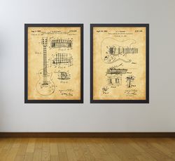 Guitar Patent Prints Set of 2, Guitar Poster, Guitar Art, Guitar Print, Guitar Decor, .jpg