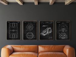 Basketball Patent Set of 4, Basketball Hoop Art, Basketball Poster, Sneaker Patent, NBA, Gift for Him, -1.jpg