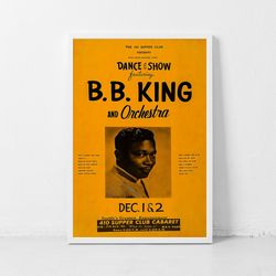 BB King Music Gig Concert Poster Classic Retro Rock Vintage Wall Art Print Decor Canvas Poster