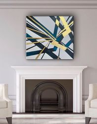 abstract canvas painting geometry gold leaf art on canvas