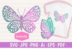 Butterfly SVG, butterfly PNG, butterfly silhouette, butterflies svg, Floral Butterfly