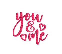 You & Me Love expression embroidery Design