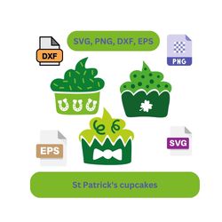 Whip Up Some Luck, St. Patrick's Day Cupcakes SVG Cut File