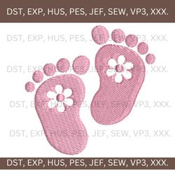 Pink Baby Feet embroidery design