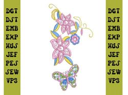 Butterfly Decorative machine embroidery design Instant download file formatted for DST, EXP, HUS, PES, JEF, SEW, VP3,XXX