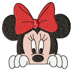Minnie Mouse Girl Machine Embroidery Design, Instant download