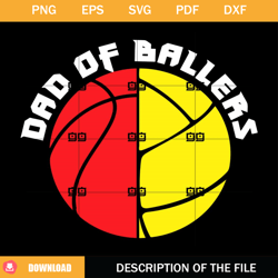 Dad Of Ballers Basketball And Volleyball SVG, Basketball Svg,NFL svg, NFL foodball