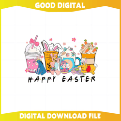 Cute Easter Bunny Winnie The Pooh Easter Coffee Cup Svg94