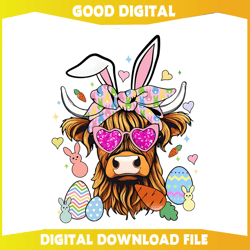 Funny Highland Cow Easter Day PNG312