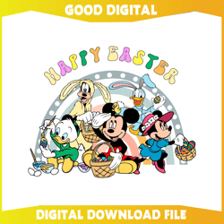 Funny Mickey Minnie Friends Happy Easter SVG317