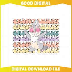 Groovy Bunny Funny Easter Bunny SVG Graphic Designs Files326