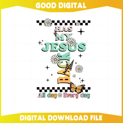 Groovy Christian Easter Jesus Has My Back Svg Cutting Files330