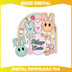 Happy Easter Grovy Easter Bunny Smiley Face Svg Cutting Files393