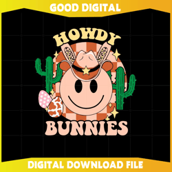 Howdy Bunny Retro Western Easter Day SVG Graphic Designs Files472