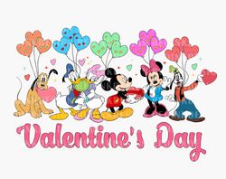 Happy Valentines Day PNG, Valentine Day Png, Valentine Balloons Png, Family Trip Png, Mouse And Friends Png, Retro Valen