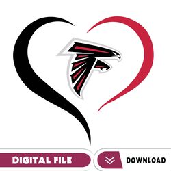 Atlanta Falcons Heart Logo Svg, Atlanta Falcons Svg, Sport Svg, Football Teams Svg, NFL Svg
