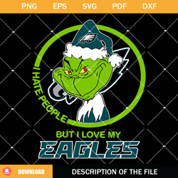 I Hate People But I Love My Eagles Svg, Sports Mascot Svg