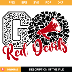 Red Devils Cheer Svg, Cheerleading Red Devils Svg, Go Red