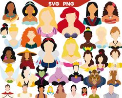 Silhouette Crafting Disney Princess SVG PNG Delights