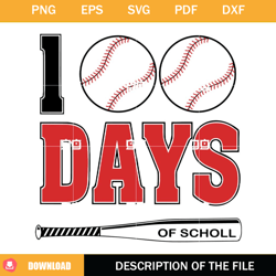 100 Days Of School Baseball SVG, 100 Days Of School SVG, School Baseball SVG,NFL svg, NFL foodball
