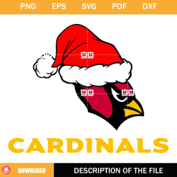 Arizona Cardinals Christmas SVG, NFL Christmas Logo SVG, Arizona Cardinals Santa Hat SVG,NFL svg, NFL foodball