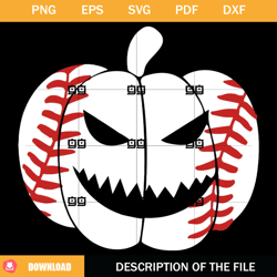 Baseball Player Scary Pumpkin SVG, Halloween Baseball SVG,NFL svg, NFL foodball