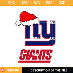 New York Giants Christmas SVG, NFL Christmas Logo SVG, Giants NFL Santa Hat SVG,NFL svg, NFL foodball