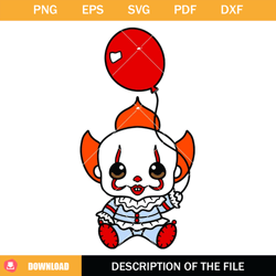 baby pennywise clown svg, horror baby svg, pennywise svg