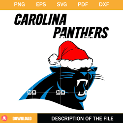 Carolina Panthers Christmas SVG, NFL Christmas Logo SVG, Carolina Panthers Santa Hat SVG,NFL svg, NFL foodball