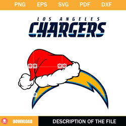 Los Angeles Chargers Christmas SVG, NFL Christmas Logo SVG, Chargers Santa Hat SVG,NFL svg, NFL foodball