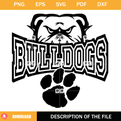 Bulldog Mascot SVG, Bulldog Football SVG, Sport SVG,NFL svg, NFL foodball