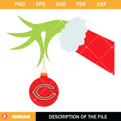 Chicago Bears Grinch Hand Holding Christmas Svg, Chicago