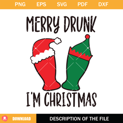 Merry Drunk Im Christmas Svg, Funny Christmas Svg, Santa