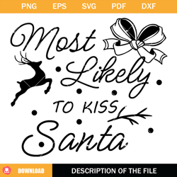 Most Likely To Kiss Santa Svg, Santa Svg