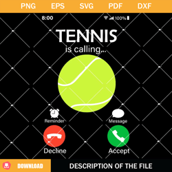 Tennis is Calling Svg, Funny Call Screen Svg, Tennis Svg