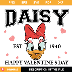 Daisy Duck Happy Valentines Day Svg