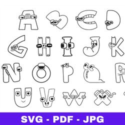 Alphabet lore coloring page , alphabet lore outline Vector   SVG JPG PDF files