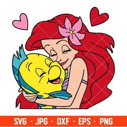 Ariel and Flounder Svg, Love Svg, Little Mermaid Svg, Disney Svg