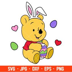 Baby Pooh Easter Bunny Svg, Easter Bunny Svg, Happy Easter Svg, Disney Svg