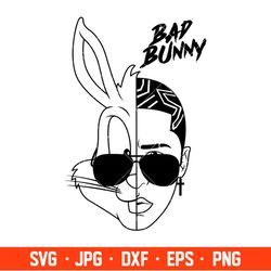 Bad Bunny Face Hearts Svg, Bad Bunny Svg, Valentines Day Svg, Baby Benito Svg 4