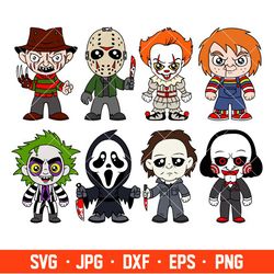 Layered Horror Movies Bundle Svg, Halloween Svg, Babies Horror Characters svg