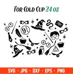 Magic Wizard Full Wrap Svg, Starbucks Svg, Coffee Ring Svg, Cold Cup Svg