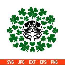 Shamrock Starbucks Wrap Svg, St. Patricks Day Svg, Lucky Svg, Irish Svg, Clover Svg