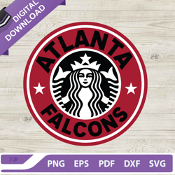 Atlanta Falcons Starbucks Logo SVG, Atlanta Falcons NFL Starbuck Wrap SVG, Starbucks Logo SVG,NFL svg, Football svg, sup
