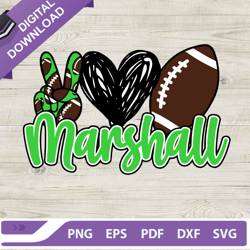 Peace Love Marshall SVG, Marshall Logo SVG, Marshall Football SVG, Sport SVG,NFL svg, Football svg, super bowl svg